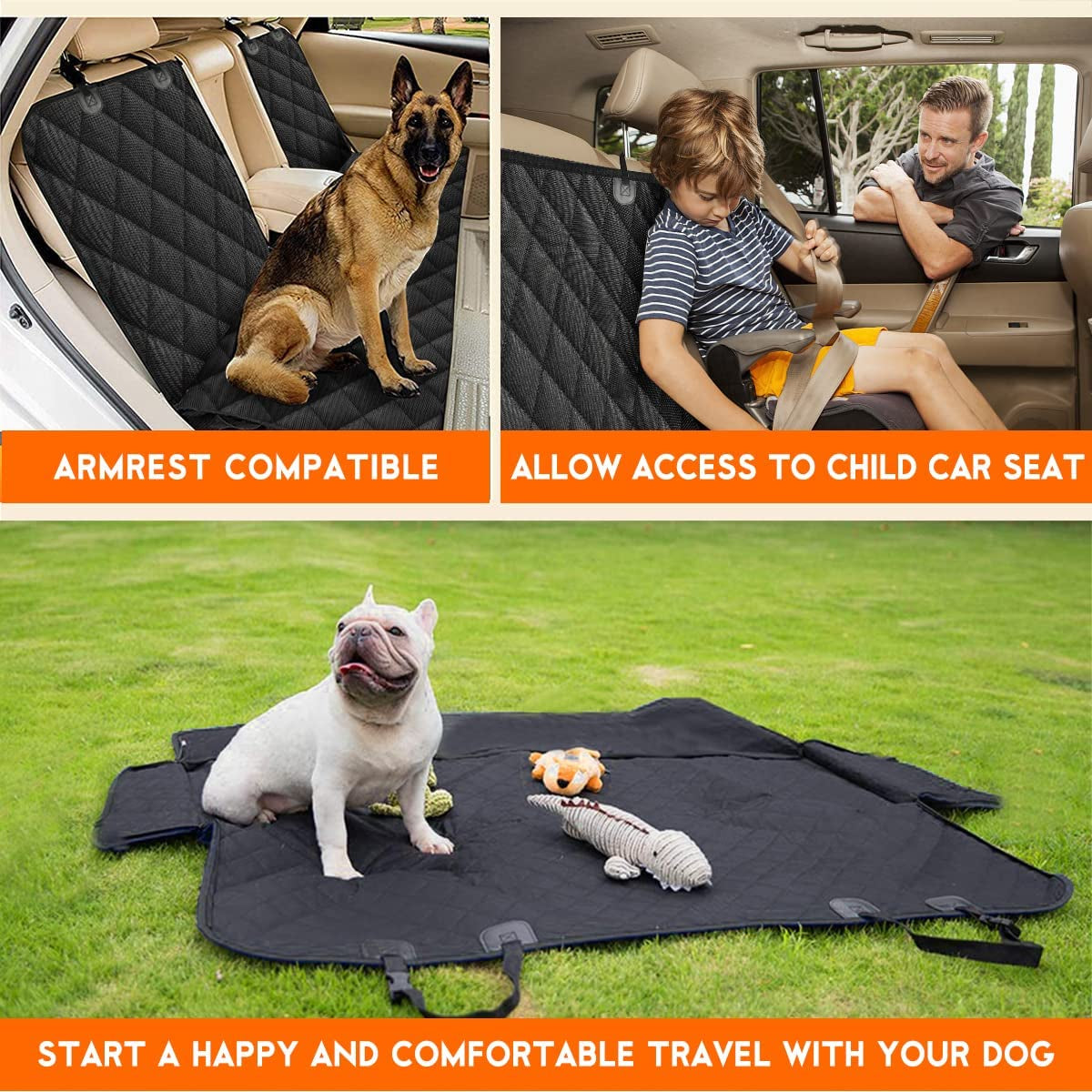 Premium Dog Car Seat Cover - Ultimate Back Seat Protector for Pets