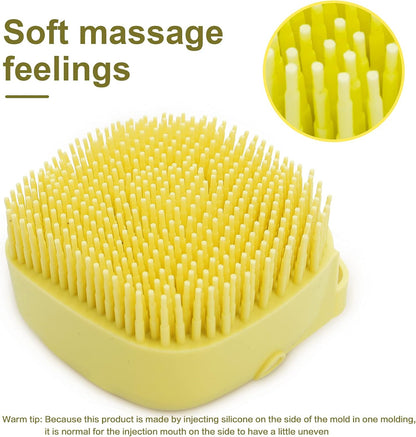 Revolutionary Yellow Pet Bath Brush with Built-in Shampoo Dispenser for Effortless Dog Grooming