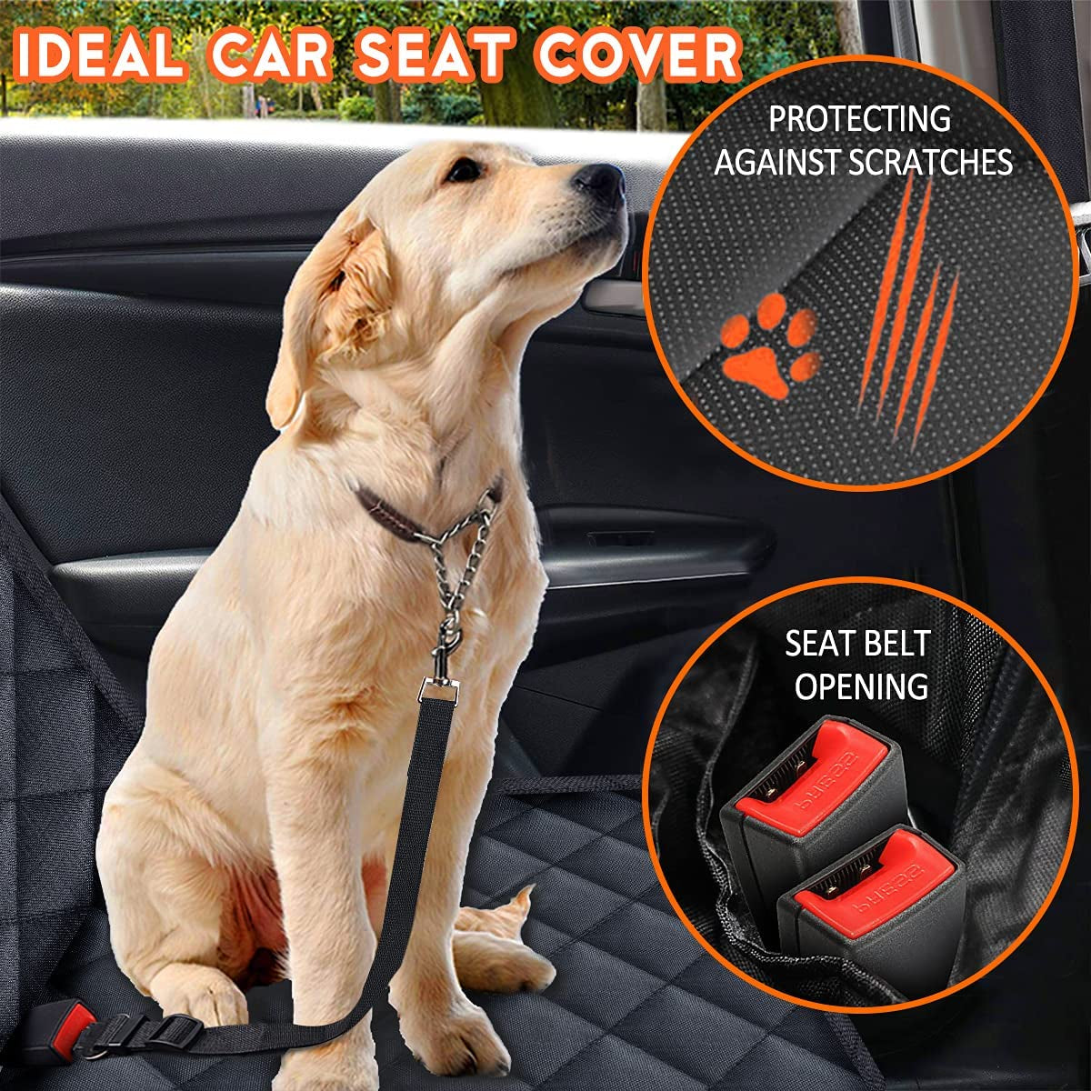 Premium Dog Car Seat Cover - Ultimate Back Seat Protector for Pets