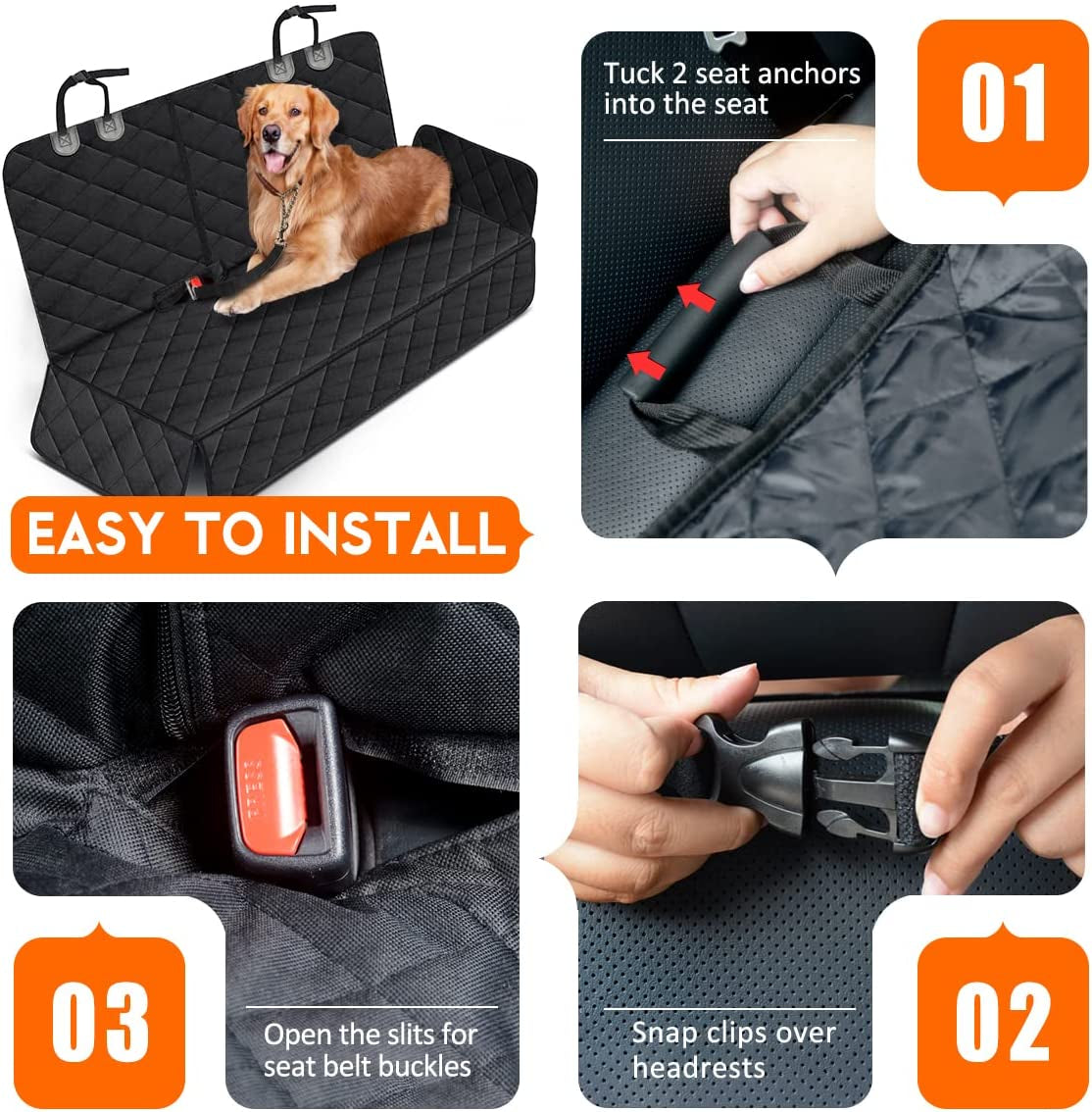 Premium Dog Car Seat Cover - Ultimate Back Seat Protector for Pets