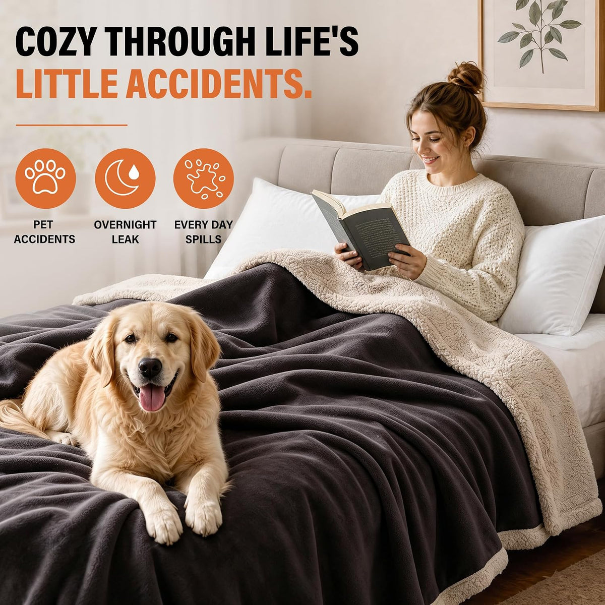Reversible Waterproof Blanket for Bed – Leakproof Throw for Ultimate Protection